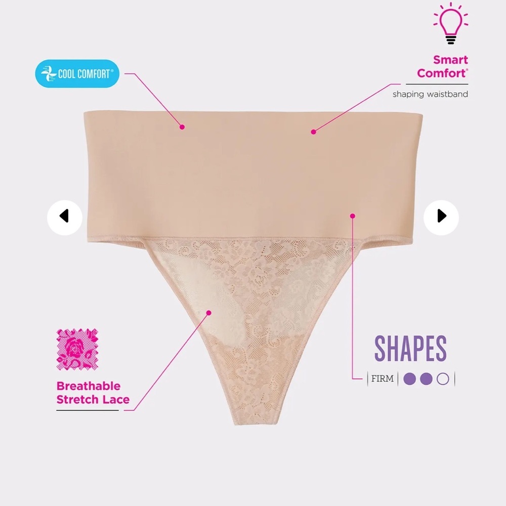 Maidenform Lace‎ Thong Shapewear